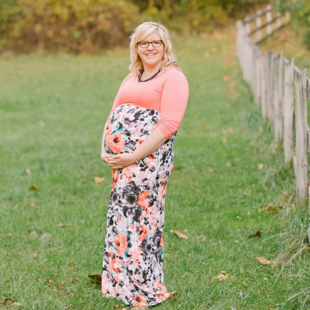 Pinkblush floral maternity maxi dress